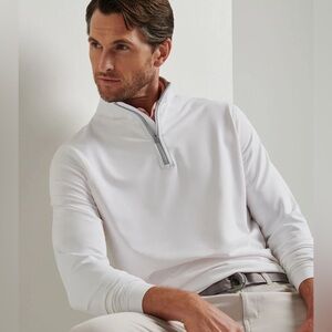 Peter Millar White Quarter-Zip Shirt